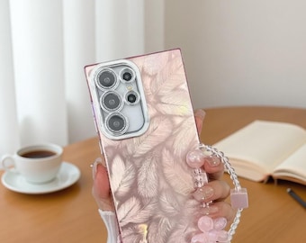 Luxury Gradient Glitter Phone Case for Samsung Galaxy S25 S24 S23 S22 Ultra Plus – Crystal Bracelet Bling Protective Cover