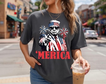 Merica Trump Shirt, Funny Trump Shirt, 4th of July Shirt, American Shirt, Independence Day, Patriotic tee