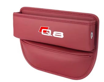 For Audi Q8 Leather Car Seat Storage Box Gap Organizer for Audi Interior Accessories A7 A8 Q3 Q5 Q7 Q8 TT TTS  Auto Pocket RED New