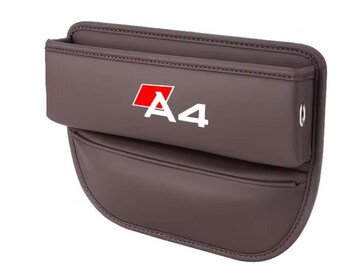 For Audi A4 Leather Car Seat Storage Box Gap Organizer for Audi Interior Accessories A7 A8 Q3 Q5 Q7 Q8 TT TTS  Auto Pocket Brown New