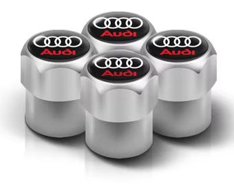 Audi S Metal Valve Stem Caps 4pcs 3D S Line Logo Tire Covers For Sline A3 A1 A4 B8 B7 A6 C7 A5 A7 A8 B9 B6 C6 Q2 Q3 Q5 Q7 Q8 Silver New