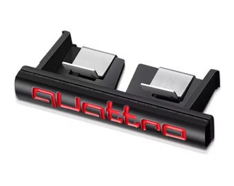 Custom Audi Quattro Grille Emblem Black Red Color Metal Badge for A3 A4 A5 A6 A7 A8 S3 S4 S5 S6 Q3 Q5 Q7 Car Styling High Quality New