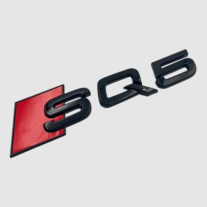 Audi SQ5 Custom Emblem Rear Badge Audi Sport Models Glossy Black with Red 3D Universal Fit Premium Quality Original New