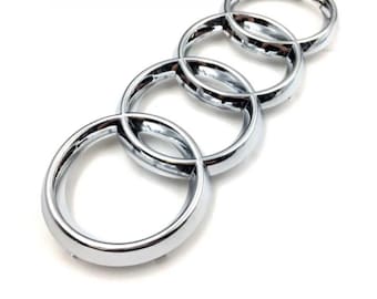 Audi Front Grille Rings 285mm Chrome Badge Logo Emblem Replacement Badge Upgrade Your Audi Look OEM Style New