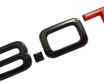 Audi 3.0T Rear Trunk Emblem Premium Black and Red Badge Replacement Perfect Black Car Badge Logo New
