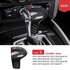 Premium Audi växelspaksknopp i kolfiber för Audi A4 A5 A6 S6 A7 Q5 Q7 S7 Växelspakshuvud Sportig lyxig interiöruppgradering Nytt