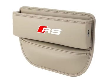 For Audi RS Leather Car Seat Storage Box Gap Organizer for Audi Interior Accessories A7 A8 Q3 Q5 Q7 Q8 TT TTS  Auto Pocket Beige New