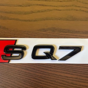Audi SQ7 Custom Emblem Rear Badge Audi Sport Models Glossy Black with Red 3D Universal Fit Premium Quality Original New