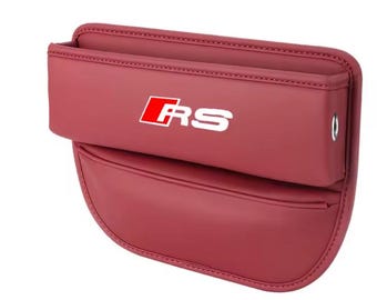 For Audi RS Leather Car Seat Storage Box Gap Organizer for Audi Interior Accessories A7 A8 Q3 Q5 Q7 Q8 TT TTS  Auto Pocket Red New
