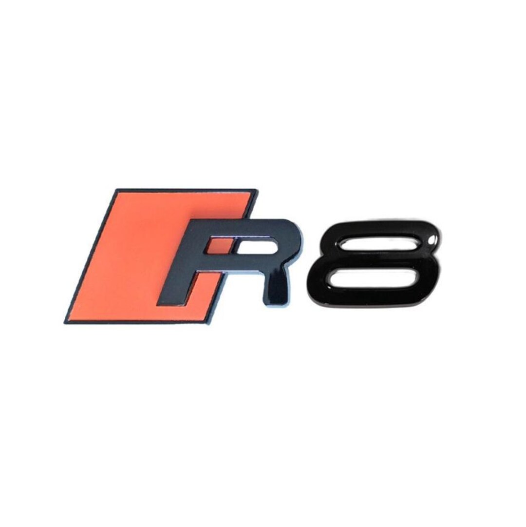 Audi R8 Custom Emblem Rear Badge Audi Sport Models Glossy Black With ...