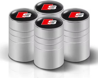 Audi S Metal Valve Stem Caps 4pcs 3D S Line Logo Tire Covers For Sline A3 A1 A4 B8 B7 A6 C7 A5 A7 A8 B9 B6 C6 Q2 Q3 Q5 Q7 Q8 TT Premium New