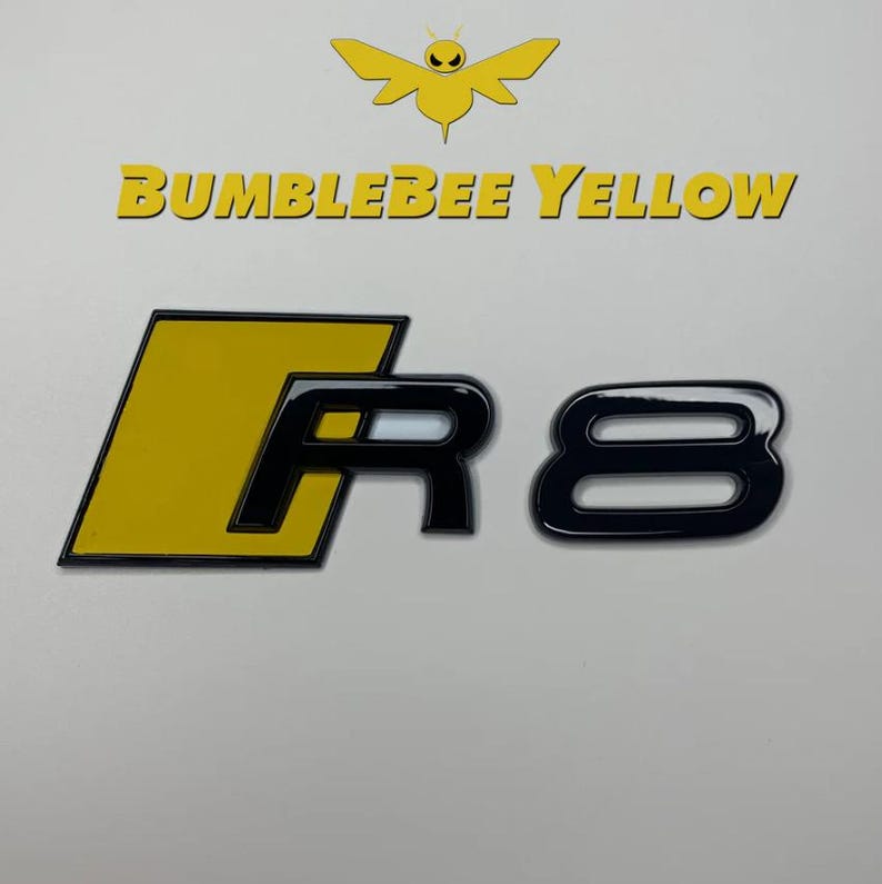 Custom Audi R8 Custom Emblem Rear Badge Audi Sport Models Glossy Black ...