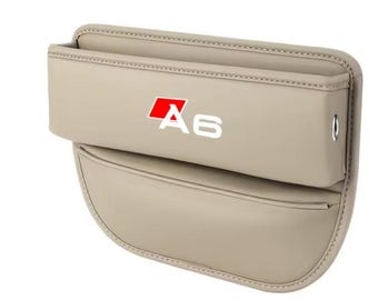 For Audi A6 Leather Car Seat Storage Box Gap Organizer for Audi Interior Accessories A7 A8 Q3 Q5 Q7 Q8 TT TTS  Auto Pocket Beige New