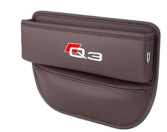 For Audi Q3 Leather Car Seat Storage Box Gap Organizer for Audi Interior Accessories A7 A8 Q3 Q5 Q7 Q8 TT TTS  Auto Pocket Brown New