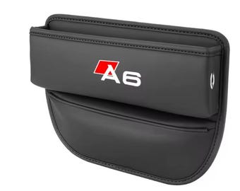 For Audi A6 Leather Car Seat Storage Box Gap Organizer for Audi Interior Accessories A7 A8 Q3 Q5 Q7 Q8 TT TTS  Auto Pocket BLACK New