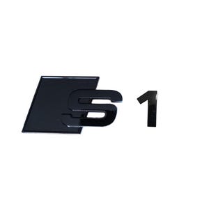 Audi S1 Emblem Rear Badge Audi Sport Models Glossy ALL Black 3D Universal Fit Sleek Sporty Look Durable Finish Waterproof New