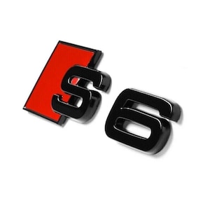 Audi S6 Custom Emblem Rear Badge Audi Sport Models Glossy Black 3D Universal Fit Premium Quality New