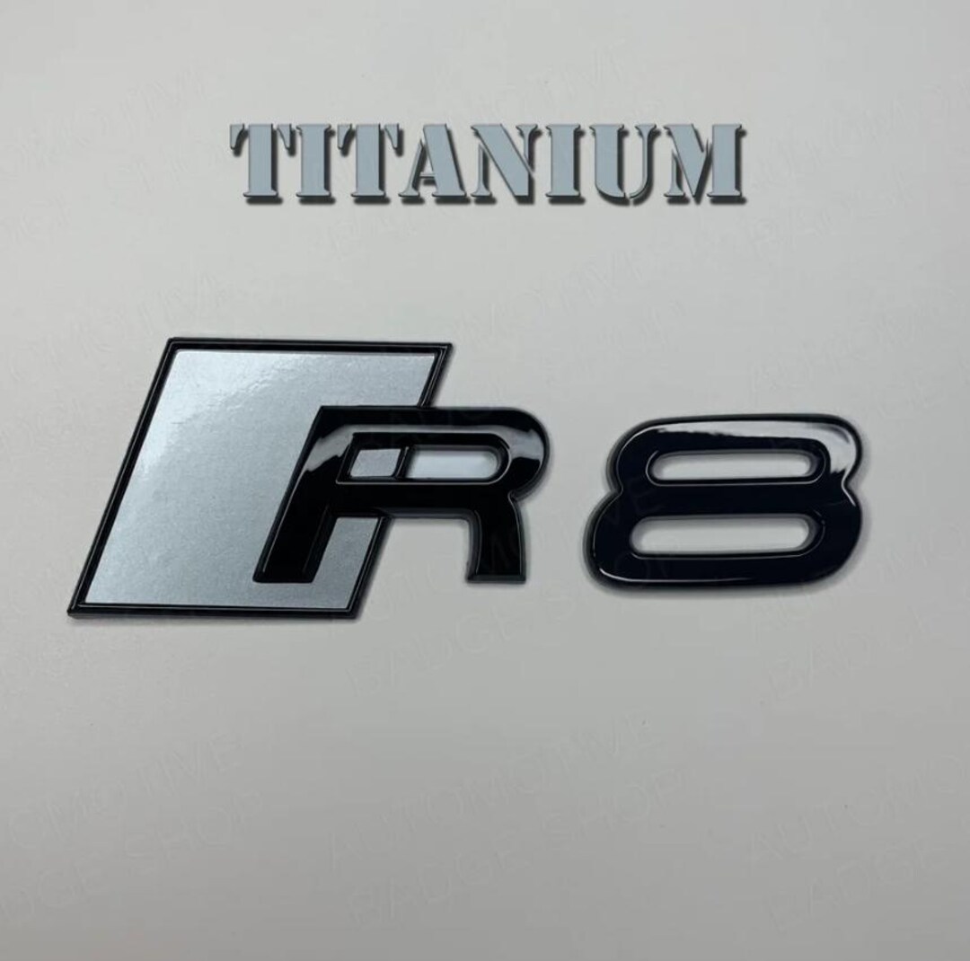 Custom Audi R8 Custom Emblem Rear Badge Audi Sport Models Glossy Black ...