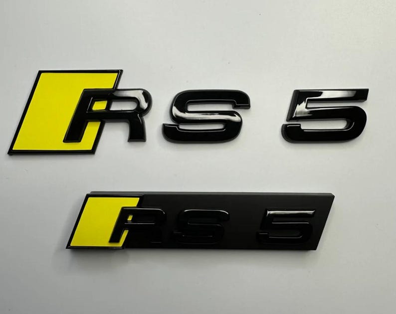 Custom Audi RS5 Rear Badge and Front Grille Yellow Performance Styling ...