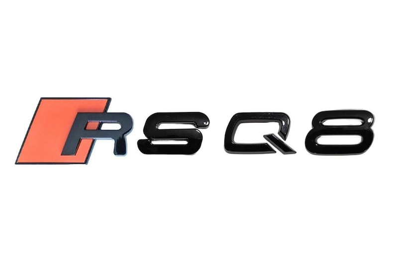 Audi RSQ8 Custom Emblem Rear Badge Audi Sport Models Glossy Black With ...
