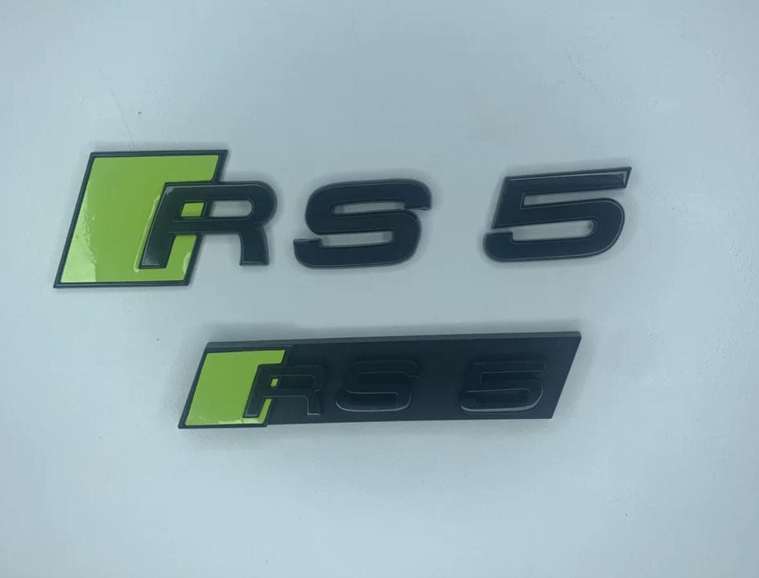 Custom Audi RS5 Rear Badge and Front Grille Acid Green Performance ...