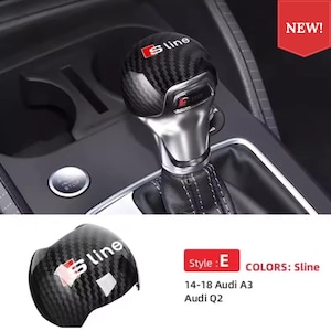 Pomo de palanca de cambios de fibra de carbono Premium Audi para Audi A3 2014/2018 y Audi Q2. Cabezal de palanca de cambios deportivo y lujoso para interiores. Nuevo.