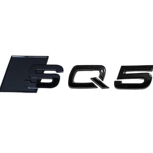 Audi SQ5 Custom Emblem Rear Badge Audi Sport Models Glossy All Black 3D Universal Fit Premium Quality Original New