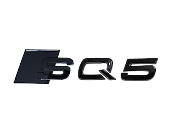Audi SQ5 Custom Emblem Rear Badge Audi Sport Models Glossy All Black 3D Universal Fit Premium Quality Original New