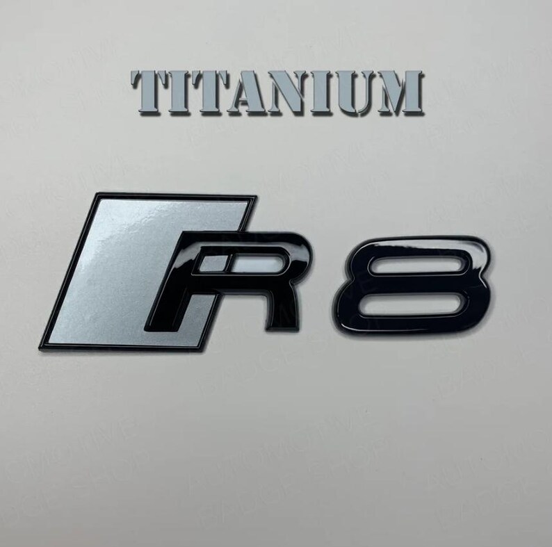 Audi R8 Lettering Custom Audi R8 Custom Emblem Rear Badge Audi Sport Models Glossy Black ...