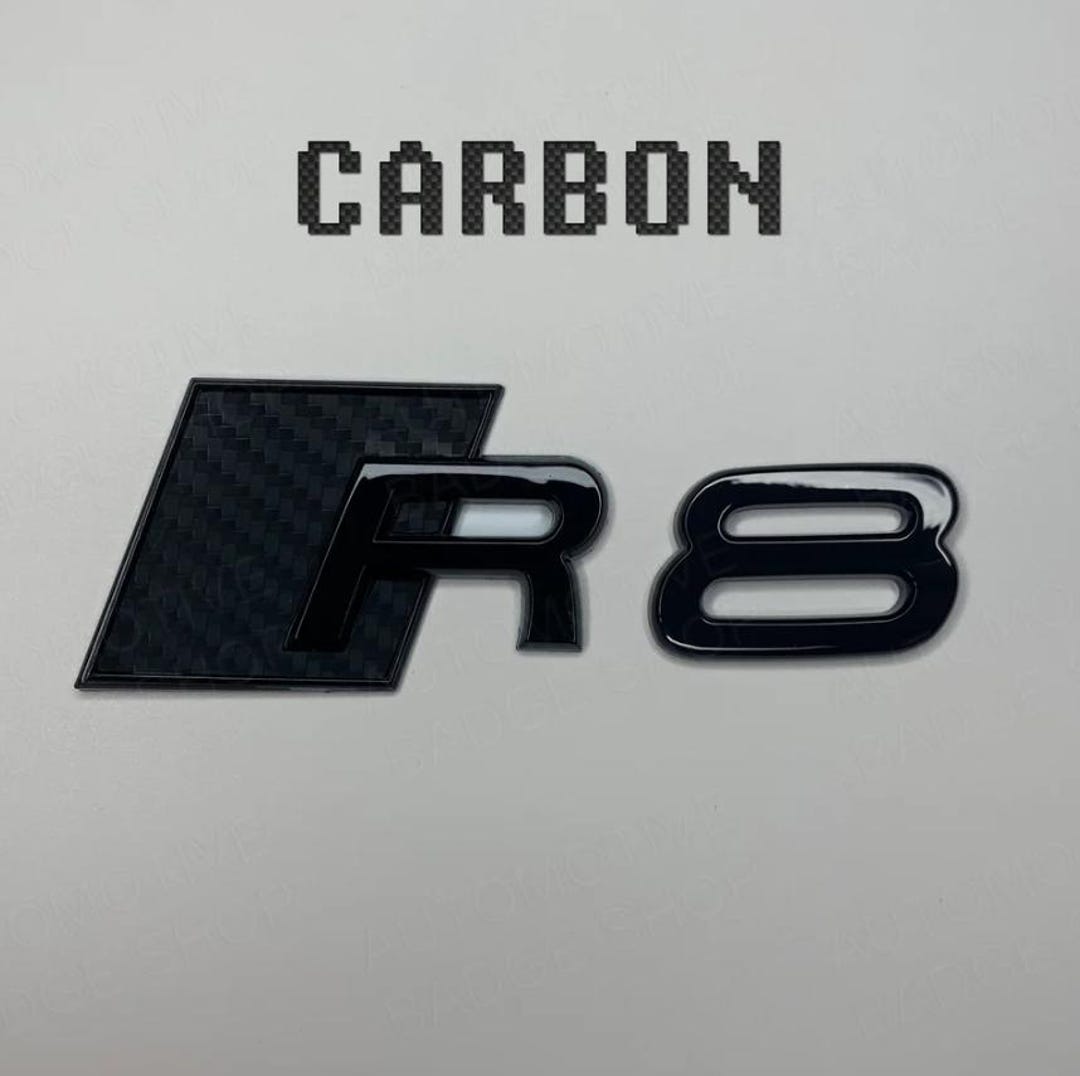 Custom Audi R8 Custom Emblem Rear Badge Audi Sport Models Glossy Carbon ...