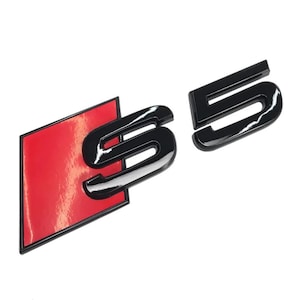 Audi S5 Custom Emblem Rear Badge Audi Sport Models Glossy Black 3D Universal Fit Premium Quality New