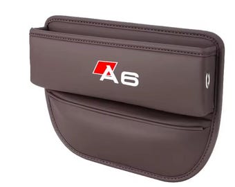 For Audi A6 Leather Car Seat Storage Box Gap Organizer for Audi Interior Accessories A7 A8 Q3 Q5 Q7 Q8 TT TTS  Auto Pocket Brown New