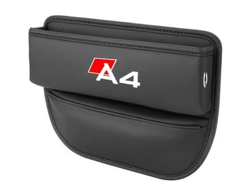 For Audi A4 Leather Car Seat Storage Box Gap Organizer for Audi Interior Accessories A7 A8 Q3 Q5 Q7 Q8 TT TTS  Auto Pocket BLACK New