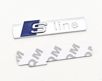 Custom Sticker Silver Blue For Audi 3D Metal S Line Fender Side Badge A3 A4 A5 A6 A7 S3 S4 S5 S6 TT Models New Items and High Quality