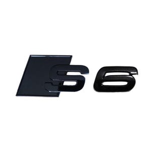 Audi S6 Custom Emblem Rear Badge Audi Sport Models Glossy All Black  3D Universal Fit Premium Quality New