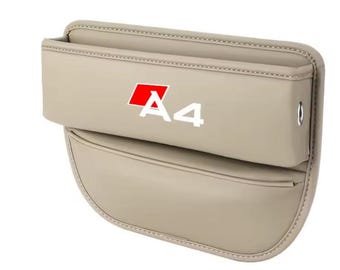 For Audi A4 Leather Car Seat Storage Box Gap Organizer for Audi Interior Accessories A7 A8 Q3 Q5 Q7 Q8 TT TTS  Auto Pocket Beige New