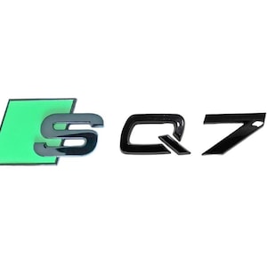 Audi SQ7 Custom Emblem Rear Badge Audi Sport Models Glossy Black with Green 3D Universal Fit Premium Quality Original New