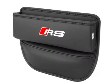 For Audi RS Leather Car Seat Storage Box Gap Organizer for Audi Interior Accessories A7 A8 Q3 Q5 Q7 Q8 TT TTS  Auto Pocket Black New
