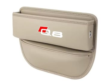 For Audi Q8 Leather Car Seat Storage Box Gap Organizer for Audi Interior Accessories A7 A8 Q3 Q5 Q7 Q8 TT TTS  Auto Pocket Beige New