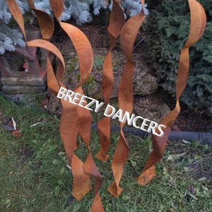 40&quot; Big Resilient Sprouts , Rust Metal Garden Sculpture,  Abstract Yard Art Sets