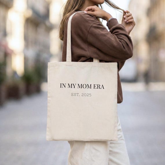 Personalisierte Mama Tasche, In My Mom Era Tote Bag, Mama Est Tragetasche, Geschenk Mama Herz, Stoffbeutel Geschenk Muttertag, Geburt