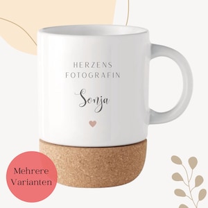 Geschenk Fotograf, Personalisierte Tasse, Dankeschön, Fotografin, Geschenkidee Fotograf, Photographer Gift, Tasse Herz, Becher Name