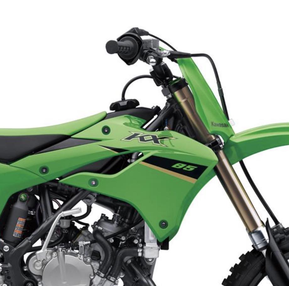 thumbnail image 2 of Motoxart Kawasaki KX 85 Custom Graphics Kit – Rush Style – 1998-2013 – Heavy Duty Gloss – Australia Made 2 of 5