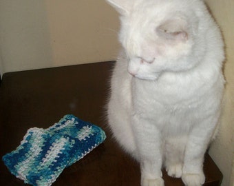 Handmade Dishcloths- Cat Approved! READY TO SHIP--2 Cotton Dishcloths- Surprise Colors-- Grab Bag Dishcloths--2 Crochet Dishcloths