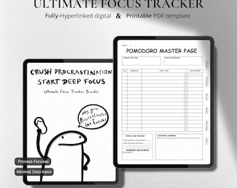 Productivity Focus Planner: Pomodoro & Time-Blocking Tracker Kit