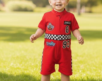 Baby Boy Gift,Halloween Costume,Kids Racing Jumpsuit,Birthday Suit,Racing Jumpsuit