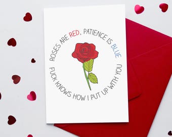 Rude Funny Penis Valentine's Card 'I willy love | Etsy