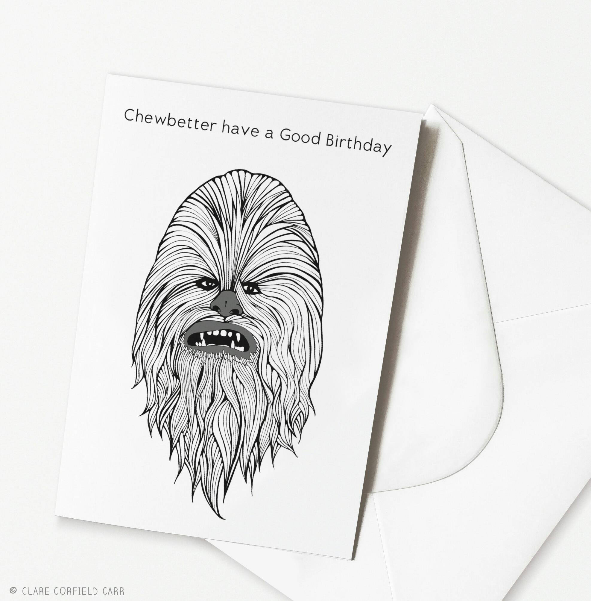 Funny Star Wars Birthday Card 'chewbetter Have a Good - Etsy
