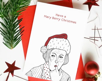 Funny Mary Berry Christmas Card | Great British Bake Off Christmas Card 'Have a Mary Berry Christmas'