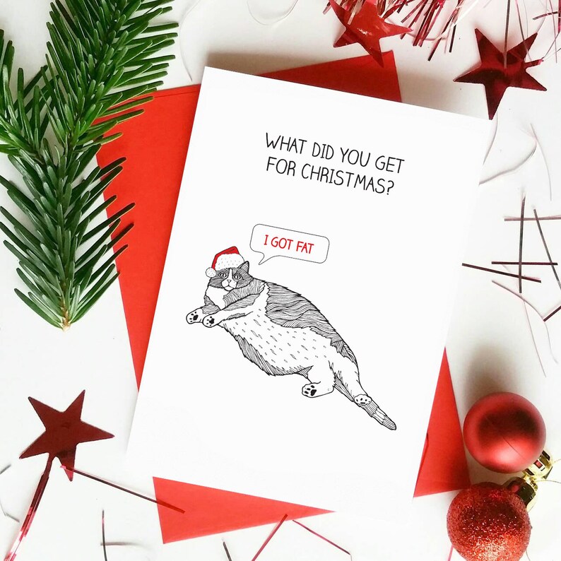 Funny Cat Christmas Card Sarcastic Christmas Card Funny | Etsy